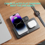 3 in 1 Wireless Charging Station Compact Frontal
